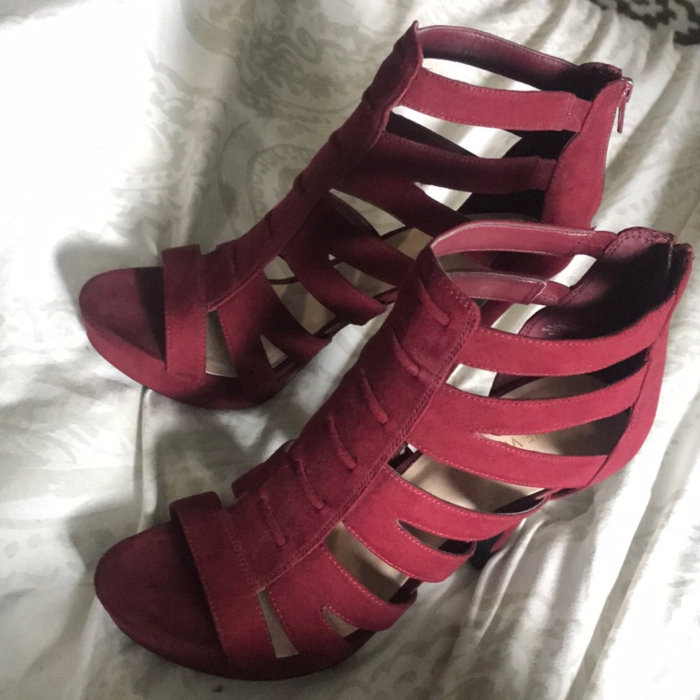 Burgundy suede Nine West Heels